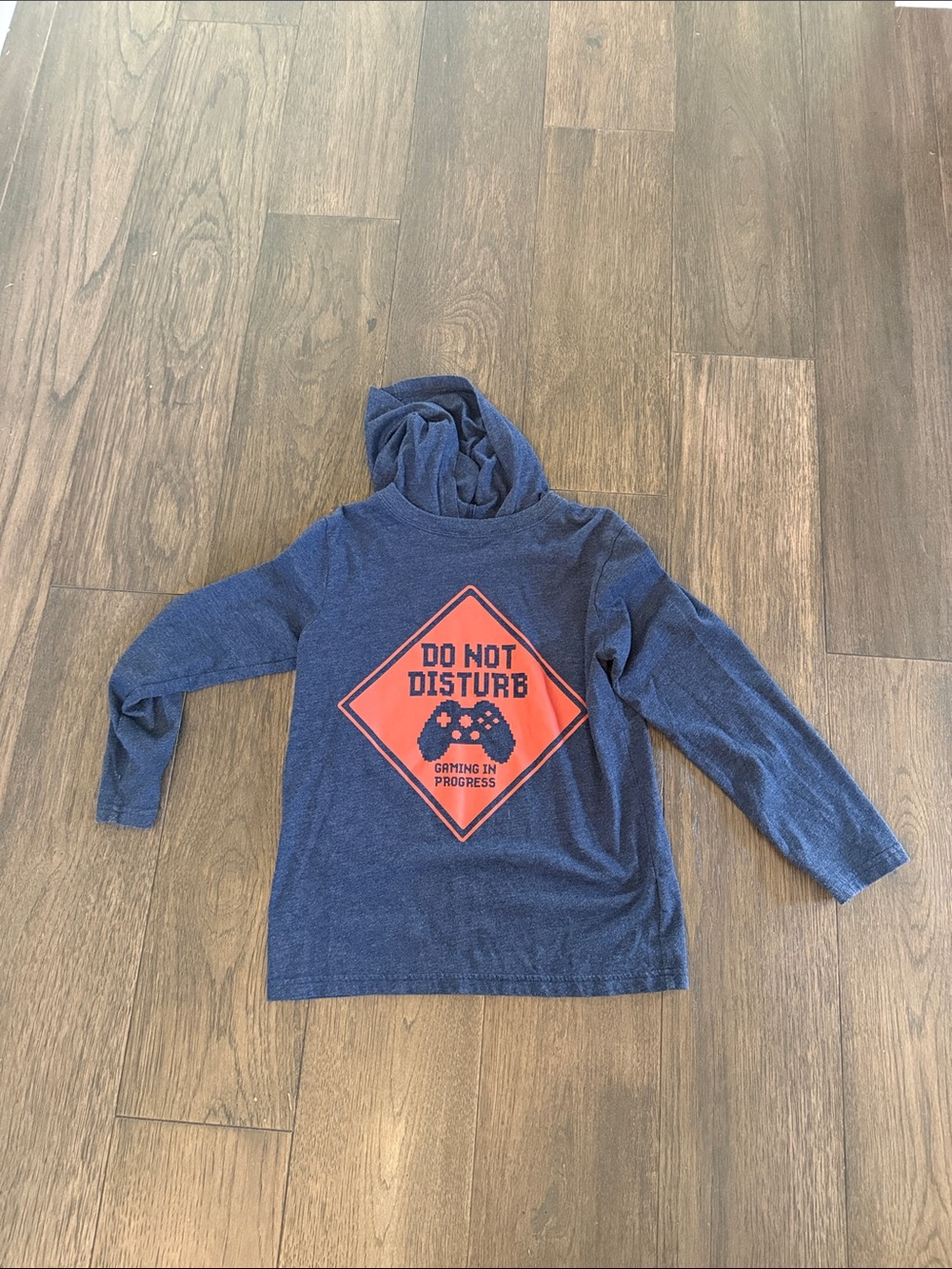 The Children's Place Navy Blue 'Do Not Disturb' Long Sleeve Hoodie Tee